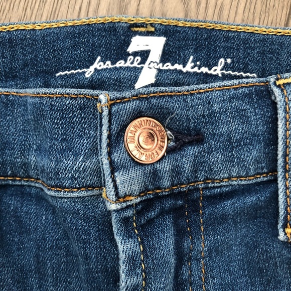 7 for All Mankind High Rise Bermuda Denim Shorts Size 27 - Picture 4 of 7